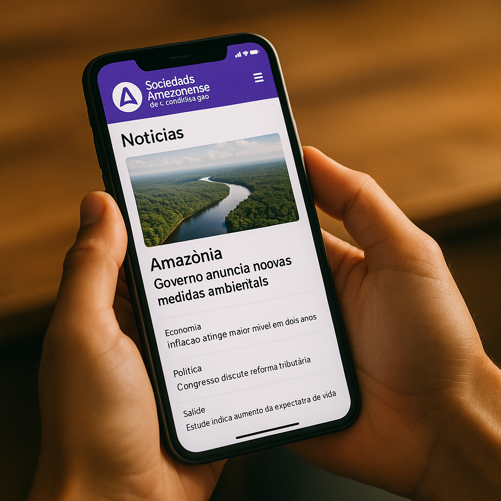 Portal de notícias no smartphone